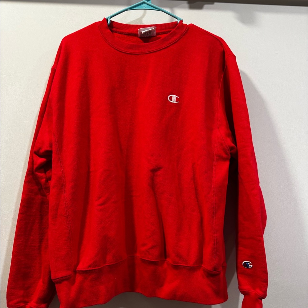 Champion Men's Vibrant Red Crewneck Sweater